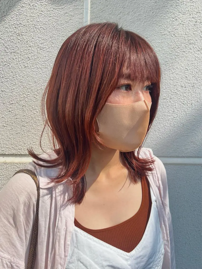 ミディアム カラー カット ヘアカラー トリートメント 松坂 真衣のヘアスタイル