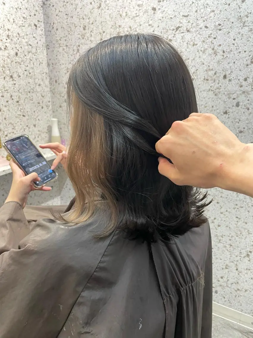 ミディアム カラー ヘアカラー SHOTO ハイトー ン/ブロンドカラーのヘアスタイル