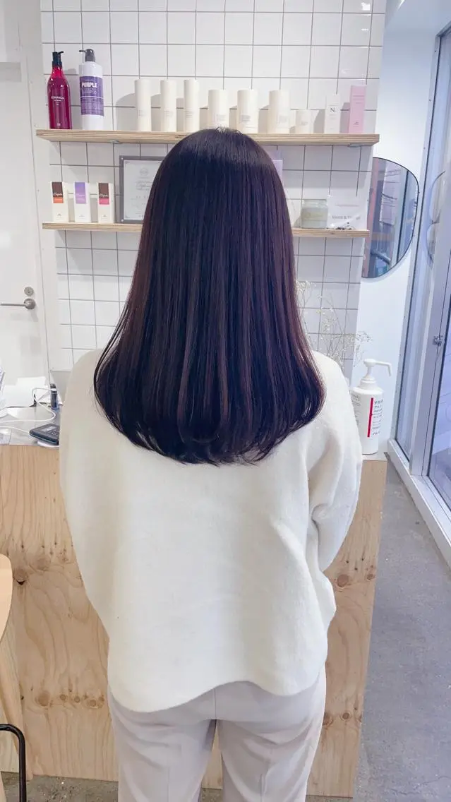 セミロング カラー アディクシーカラー ベージュカラー ブラウンカラー ピンクカラー ピンクベージュ カット ヘアカラー トリートメント ♡🪞韓国スタイル/ MISATO🪞♡のヘアスタイル