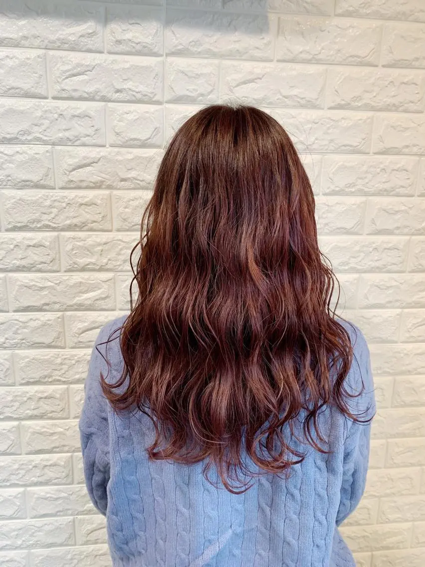 ミディアム カラー ヘアアレンジ ピンクカラー バイオレットカラー 🌿‬ ܸAir 透明感🌱西村知佳のヘアスタイル