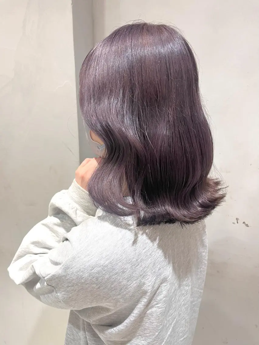 ミディアム カラー ブリーチ ラベンダーカラー 🎀艶モテカラー🎀 彩季のヘアスタイル