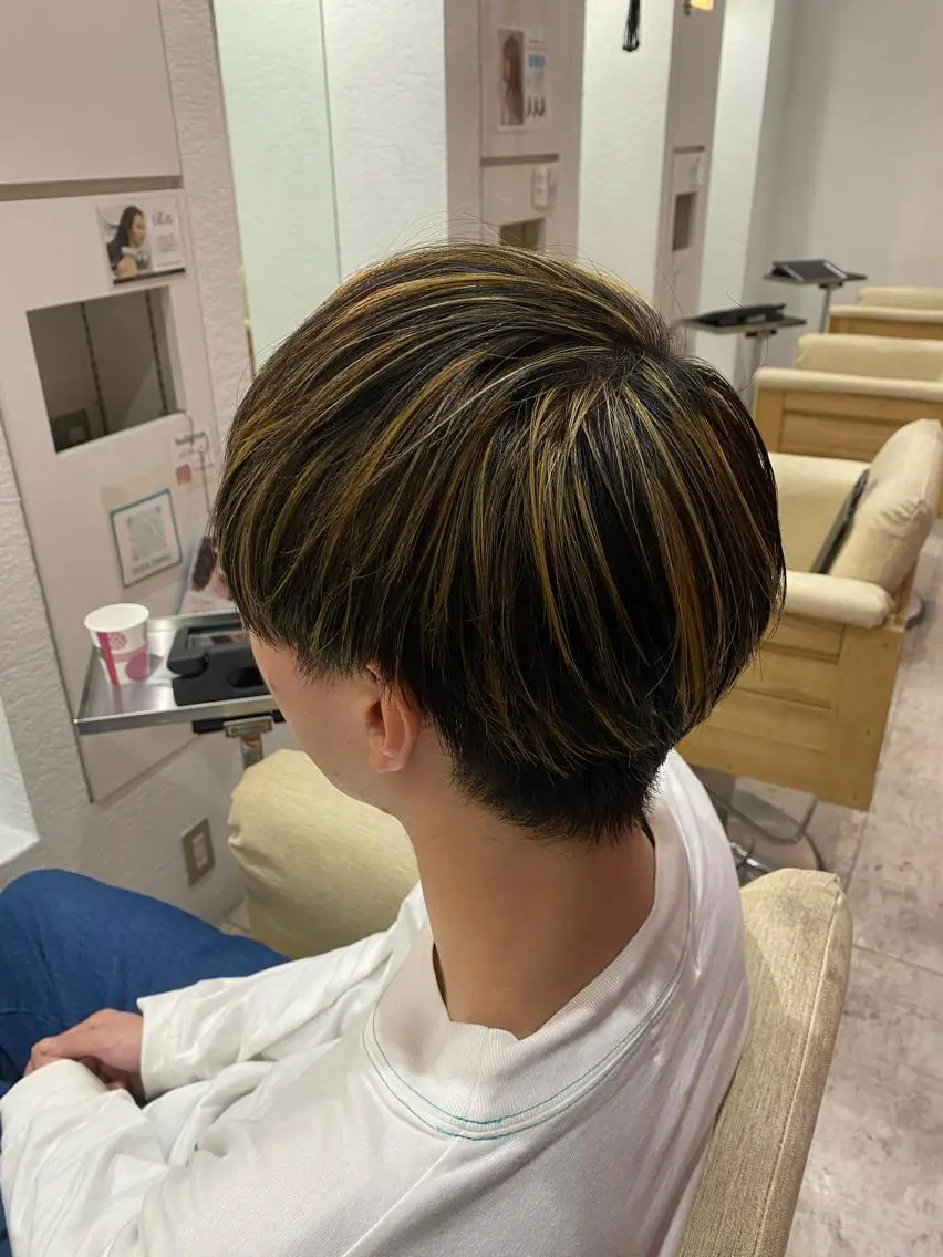 ミディアム カラー メンズ カット ヘアカラー トリートメント GAKU/仙台/ メンズ/ブリーチのヘアスタイル