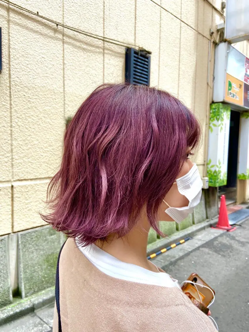 ミディアム カラー ヘアカラー 似合わせボブ💓/ 美髪縮毛✨豊嶋龍佑のヘアスタイル
