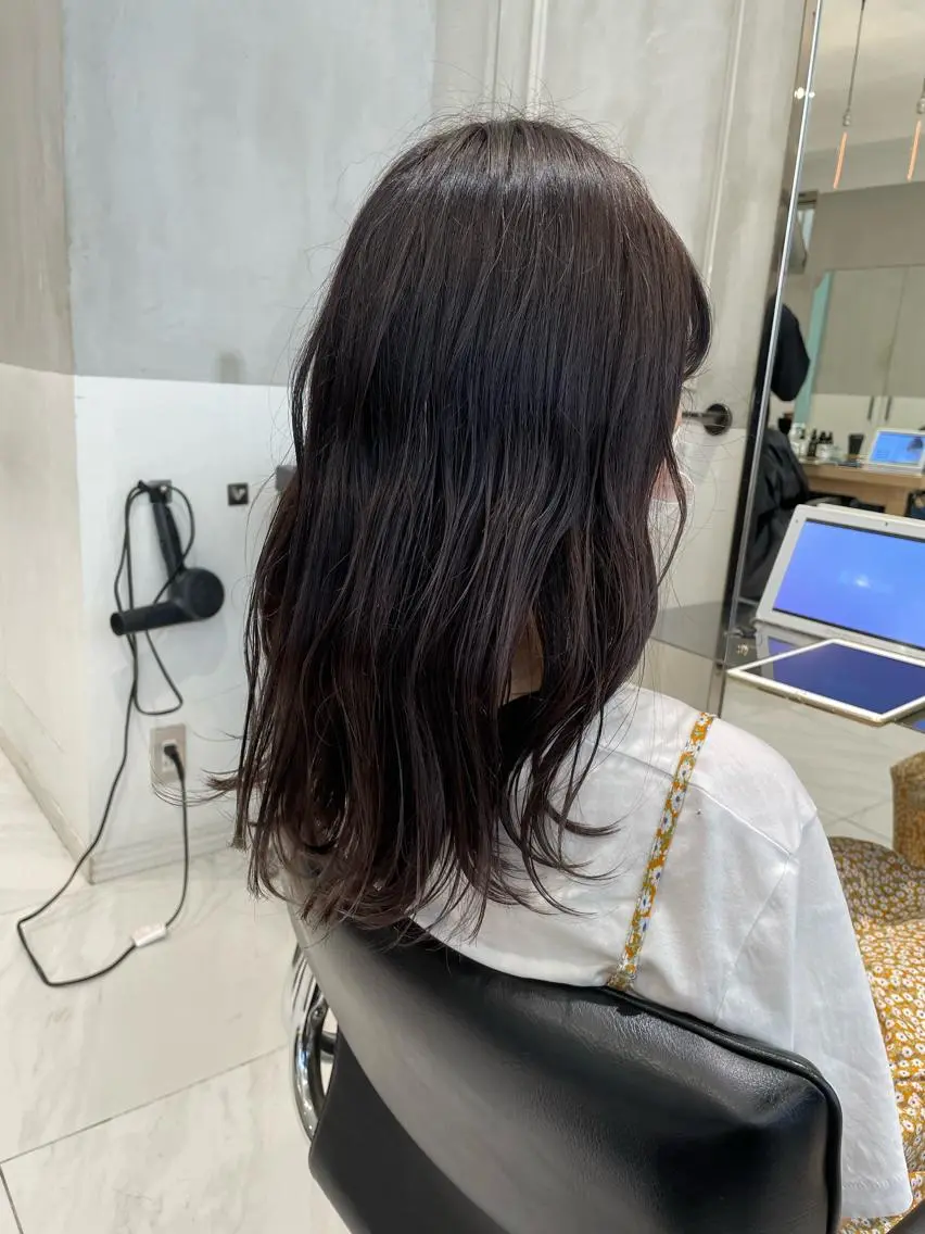 ロング ヘアカラー トリートメント ヘッドスパ ヘアセット オリーブ カラー✨有坂映哉のヘアスタイル