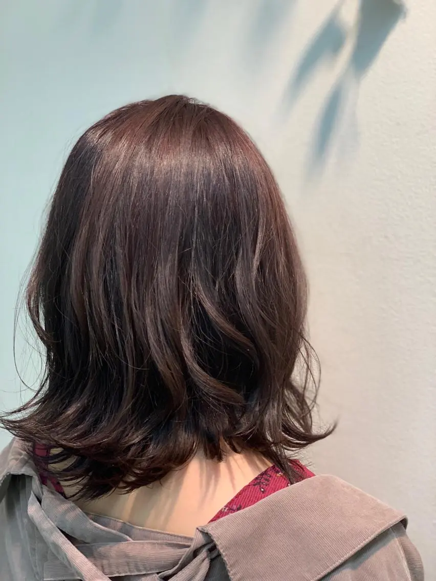 ミディアム カラー ヘアアレンジ 透明感カラー カット ヘアカラー 有光 ルイのヘアスタイル