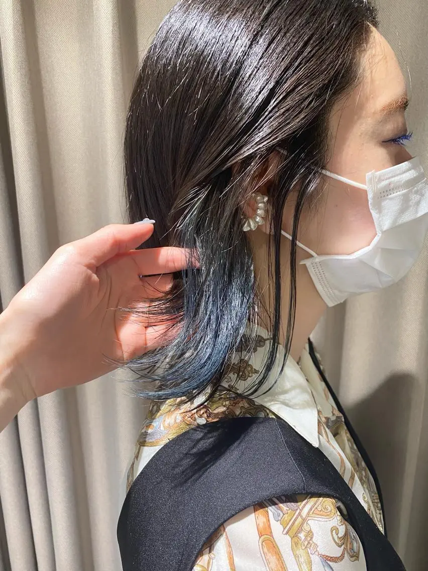 ミディアム カラー ブリーチ インナーカラー MACO/ 難波美容室のヘアスタイル