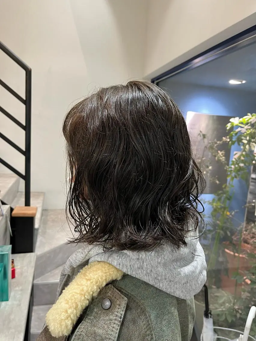 ミディアム パーマ ソバージュ カット パーマ 山本 佳奈のヘアスタイル