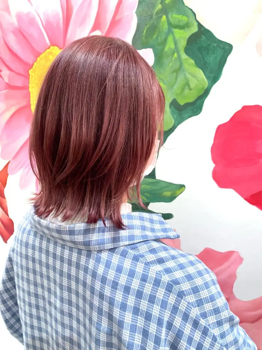 ミディアム カラー 草野ゆずき⌇縮毛矯正 ⌇Wカラー⌇レイヤーのヘアスタイル