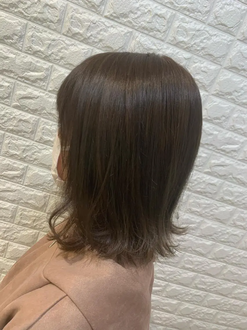 ミディアム カラー ハイライトカラー ハイライト ヘアカラー トリートメント 福森 みずきのヘアスタイル
