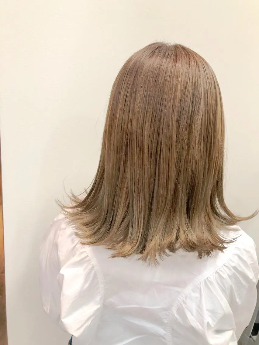 ミディアム カラー カット ヘアカラー トリートメント かわさき ともやのヘアスタイル