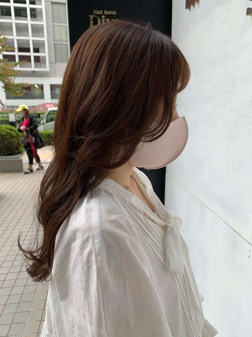ロング カラー 韓国風ヘア カット トリートメント Zina天王寺 CHIAKIのヘアスタイル
