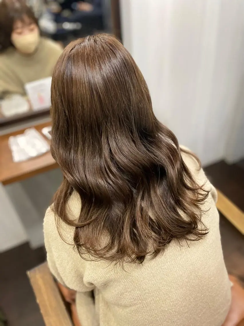 セミロング カラー ヘアアレンジ カット 縮毛矯正 トリートメント DANY🦋名駅✂︎ 艶髪/透明感カラーのヘアスタイル