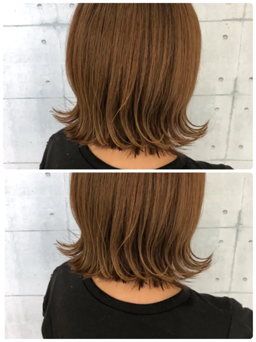 ミディアム カラー カット ヘアカラー トリートメント 金沢 広美のヘアスタイル