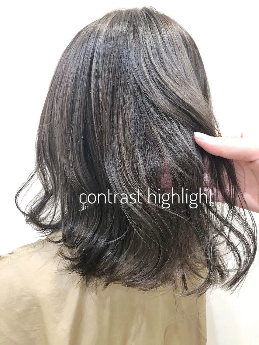 ミディアム カラー ハイライトカラー ハイライト 大平 美沙のヘアスタイル