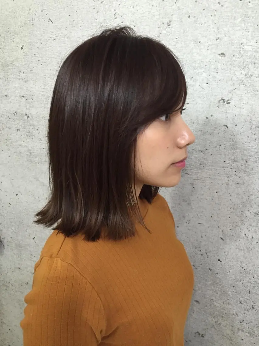 ミディアム カラー ボブ 外ハネヘア 統括ディレクター kuriのヘアスタイル