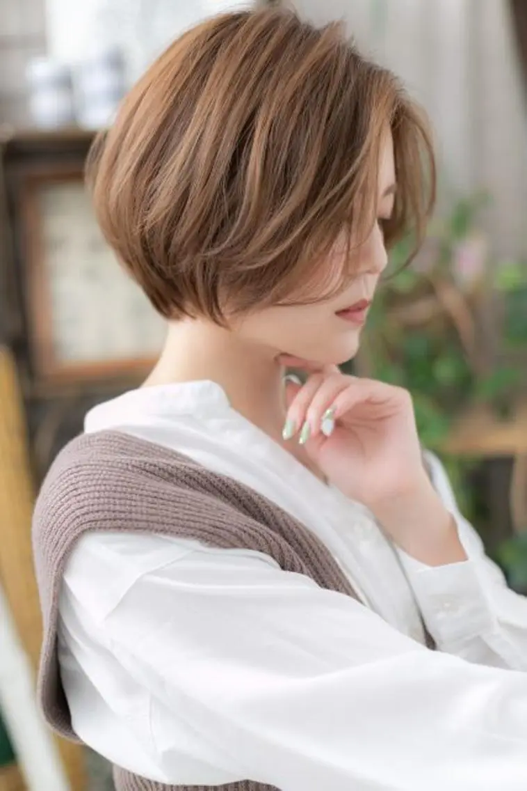ショート カラー オレンジ ボブ 外国人風カラー カット ヘアカラー トリートメント ヘッドスパ 🍀鶴貝 幸哉🍀のヘアスタイル