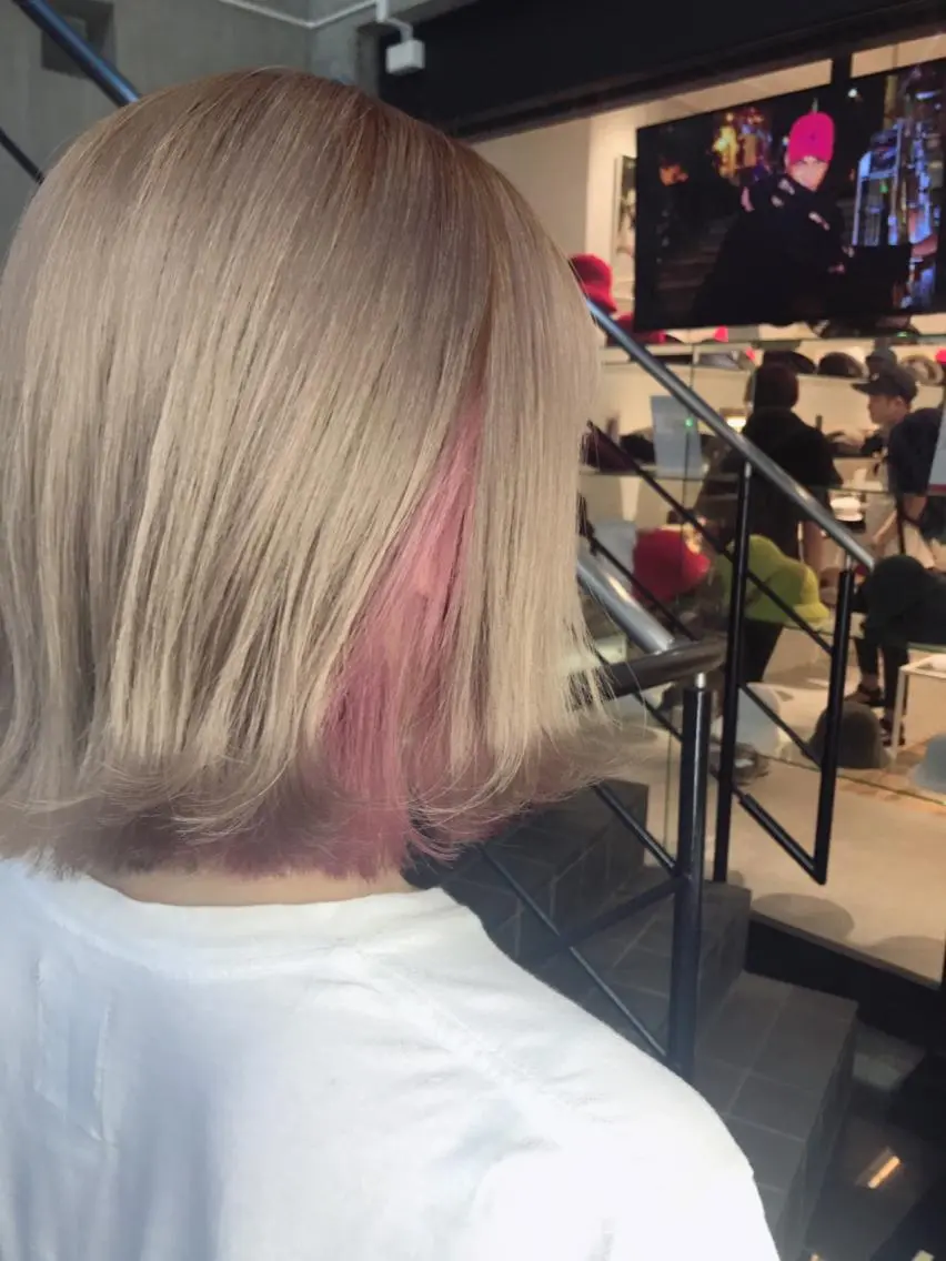 ミディアム アッシュ ヘアカラー トリートメント 透明感カラー🌿ボブ ✨飛田 ケイのヘアスタイル