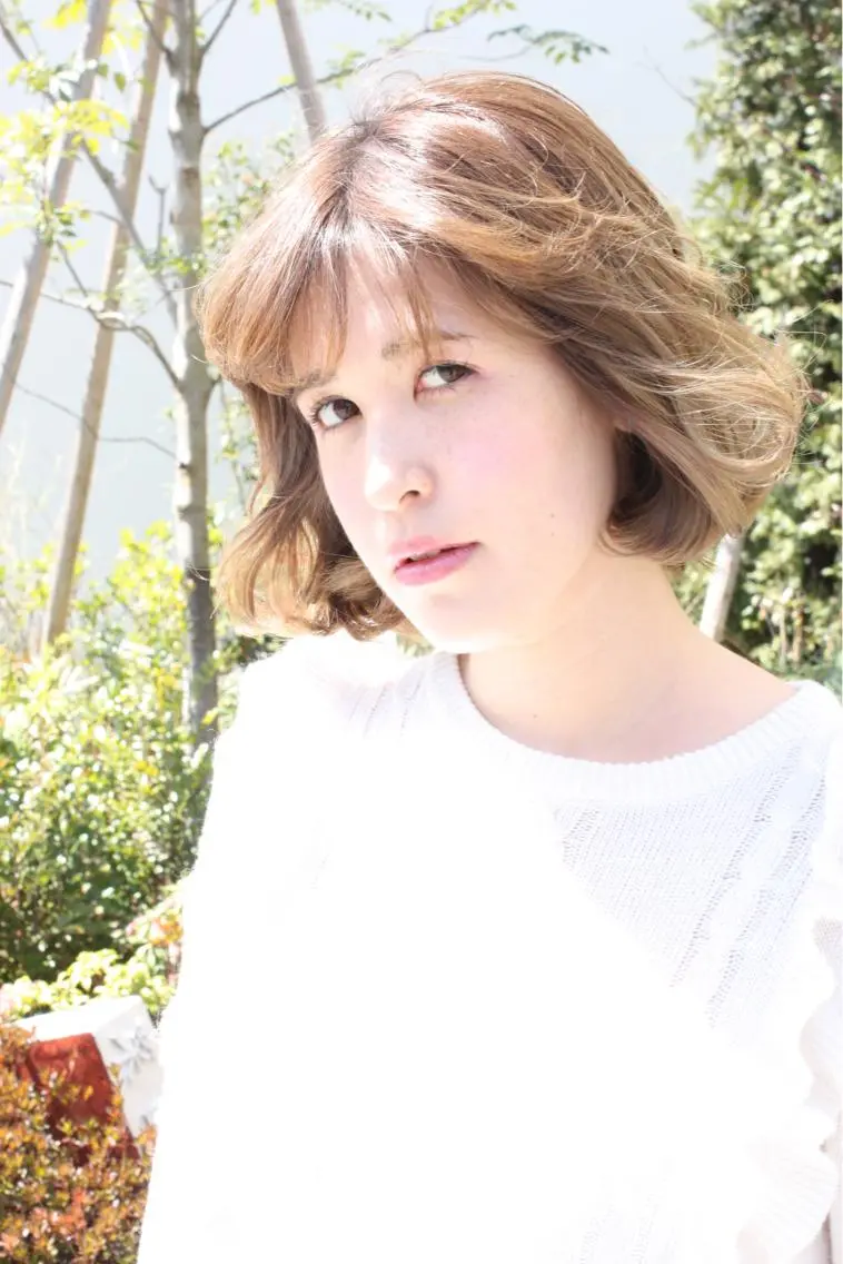 ミディアム ボブ 杉田 楓真のヘアスタイル