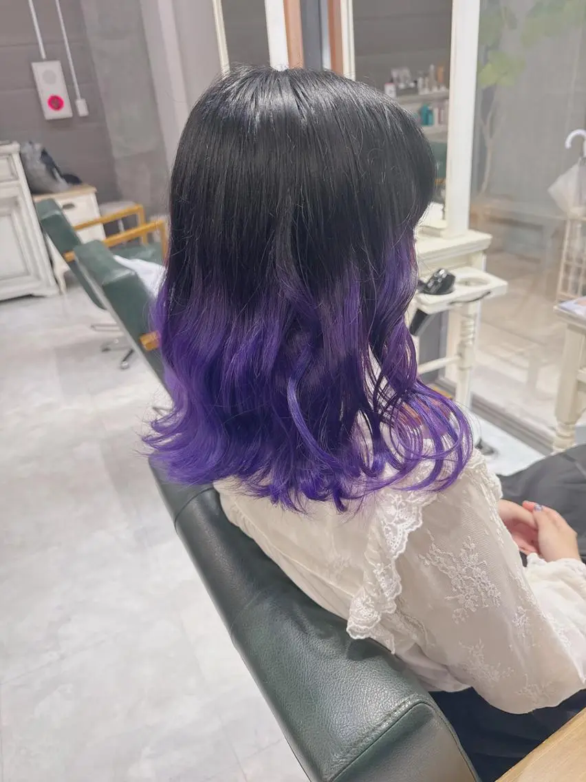 セミロング カラー ブリーチ ケアブリーチ デザインカラー ダブルカラー 🪐原宿/ハイトーン /デザインカラー🪐のヘアスタイル