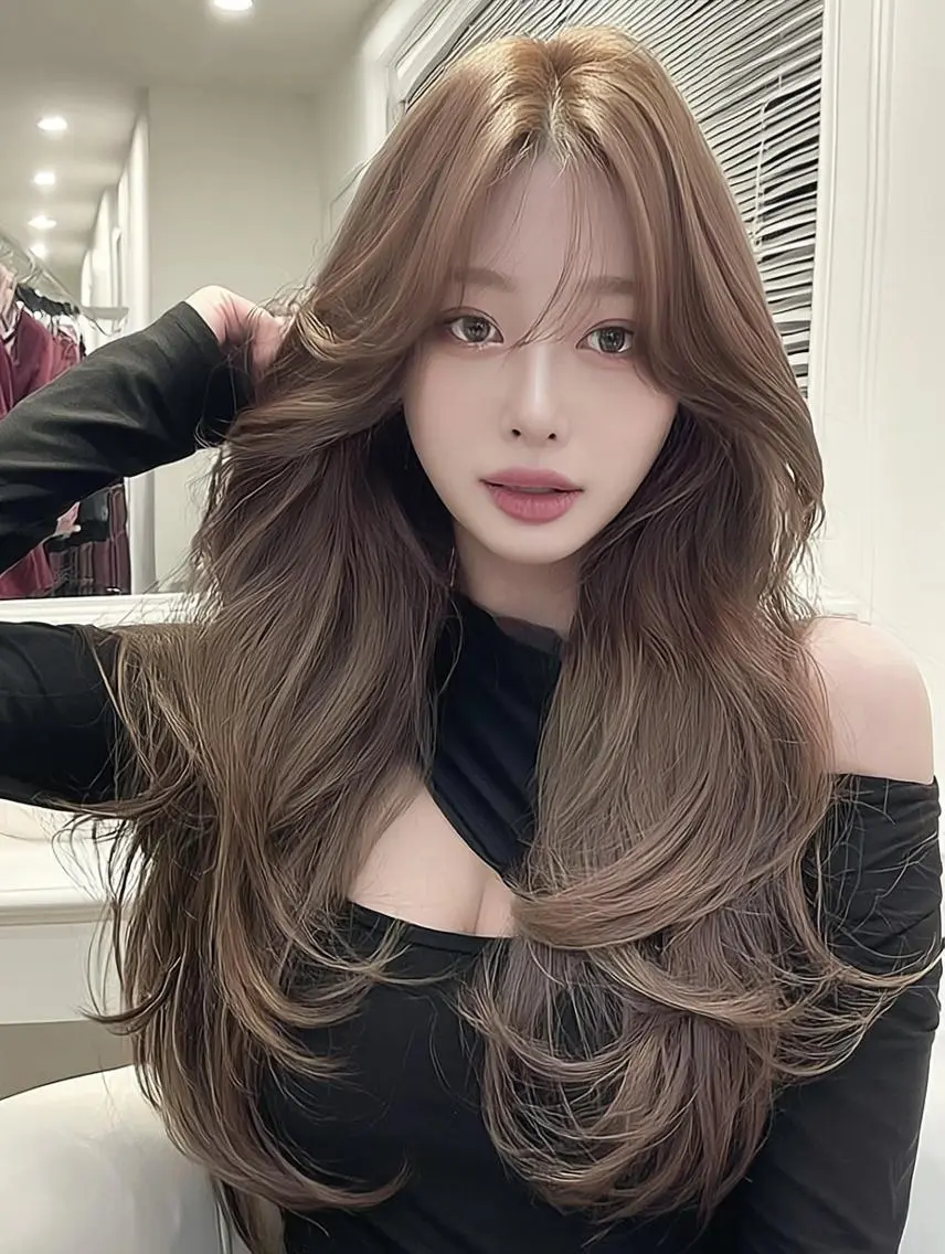 セミロング 顔周りカット 髪質改善 韓国風ヘア レイヤーカット ヘアカラー トリートメント FOCUS JAPAN2のヘアスタイル