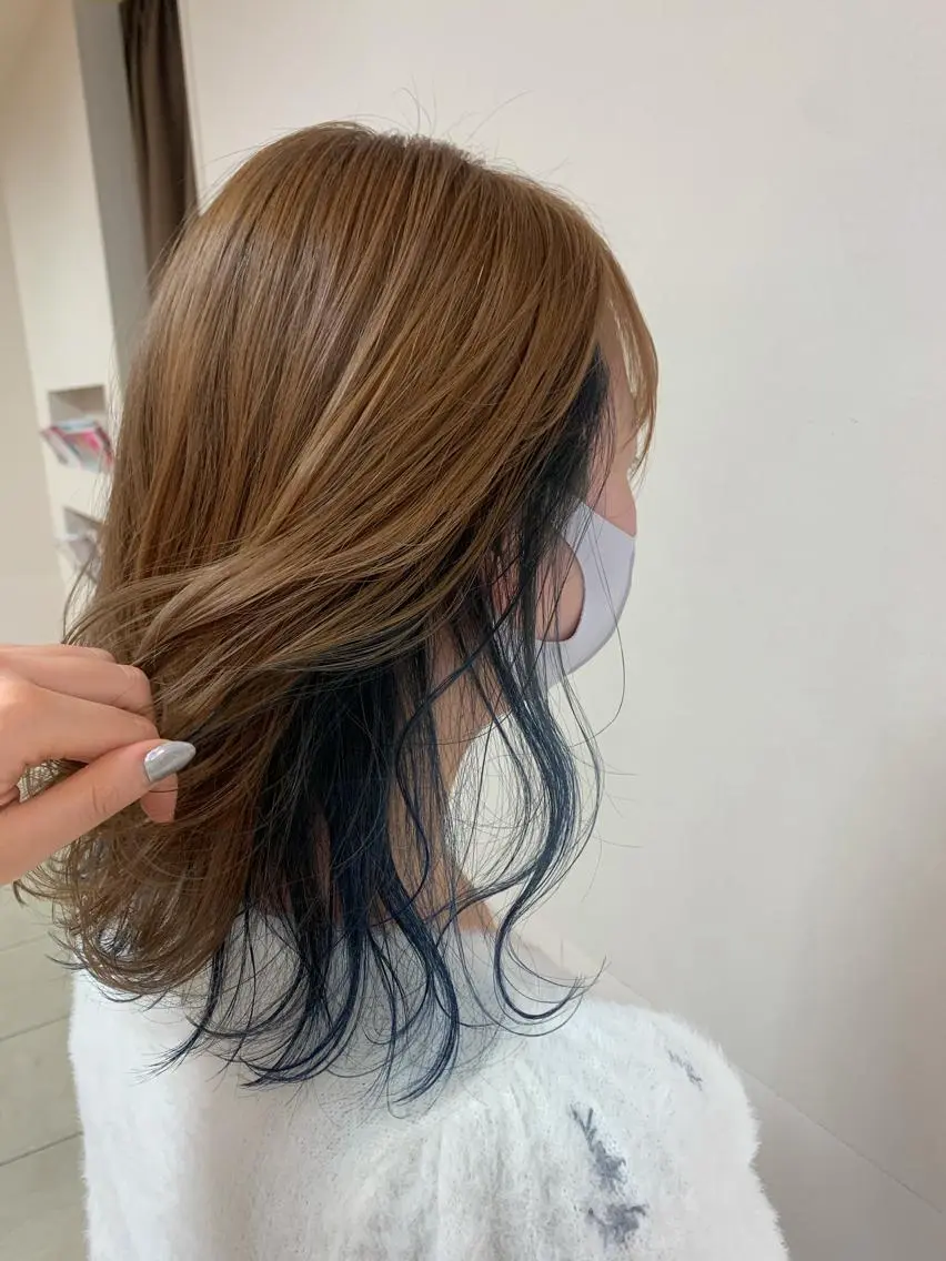 ミディアム カラー ヘアアレンジ ブリーチ ヘアカラー トリートメント 【Sweep】おじま のぞみのヘアスタイル