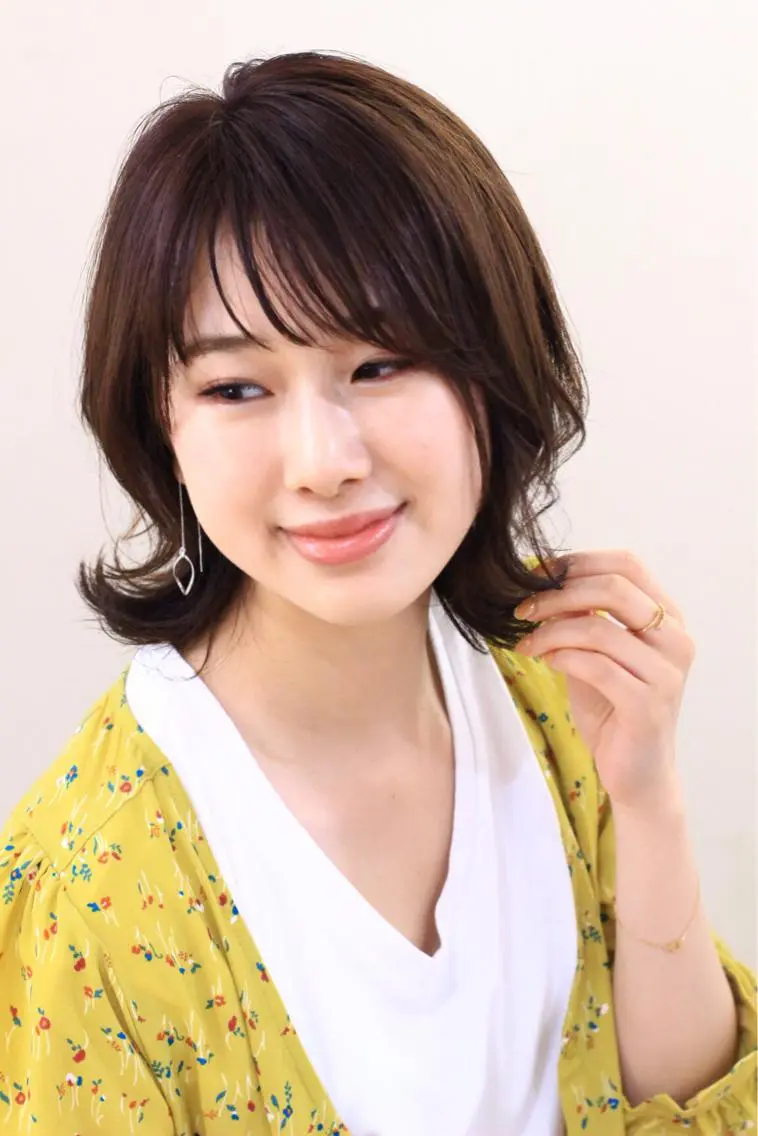 ミディアム ボブ 似合わせカット 外ハネヘア アメリラブヘアー 土屋 洋平のヘアスタイル