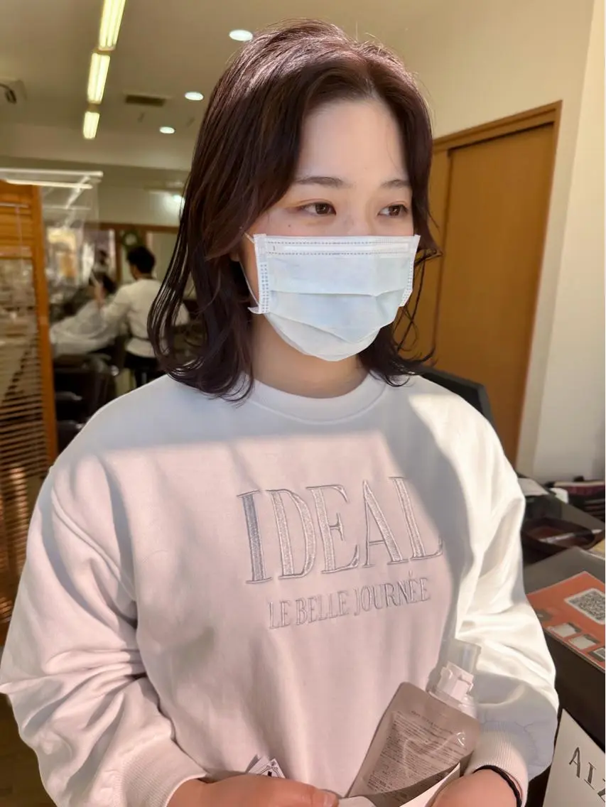 ミディアム カラー ブリーチ ブリーチなしカラー ブリーチカラー🫧 森　凪沙のヘアスタイル
