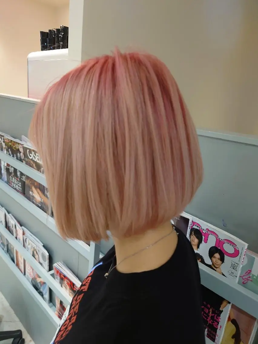 ショート カラー ピンクカラー ヘアカラー トリートメント 艶髪✨ブリーチ職人 yasuのヘアスタイル