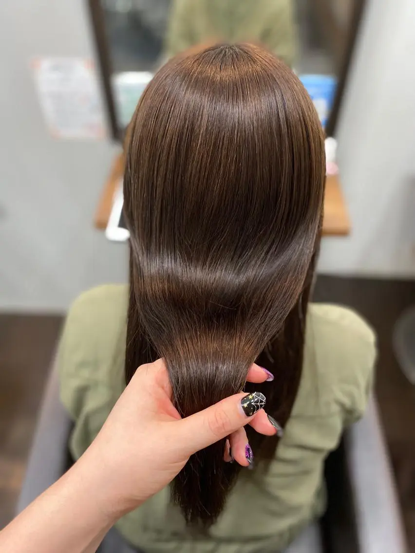 セミロング パーマ ヘアアレンジ 縮毛矯正 DANY🦋名駅✂︎ 艶髪/透明感カラーのヘアスタイル