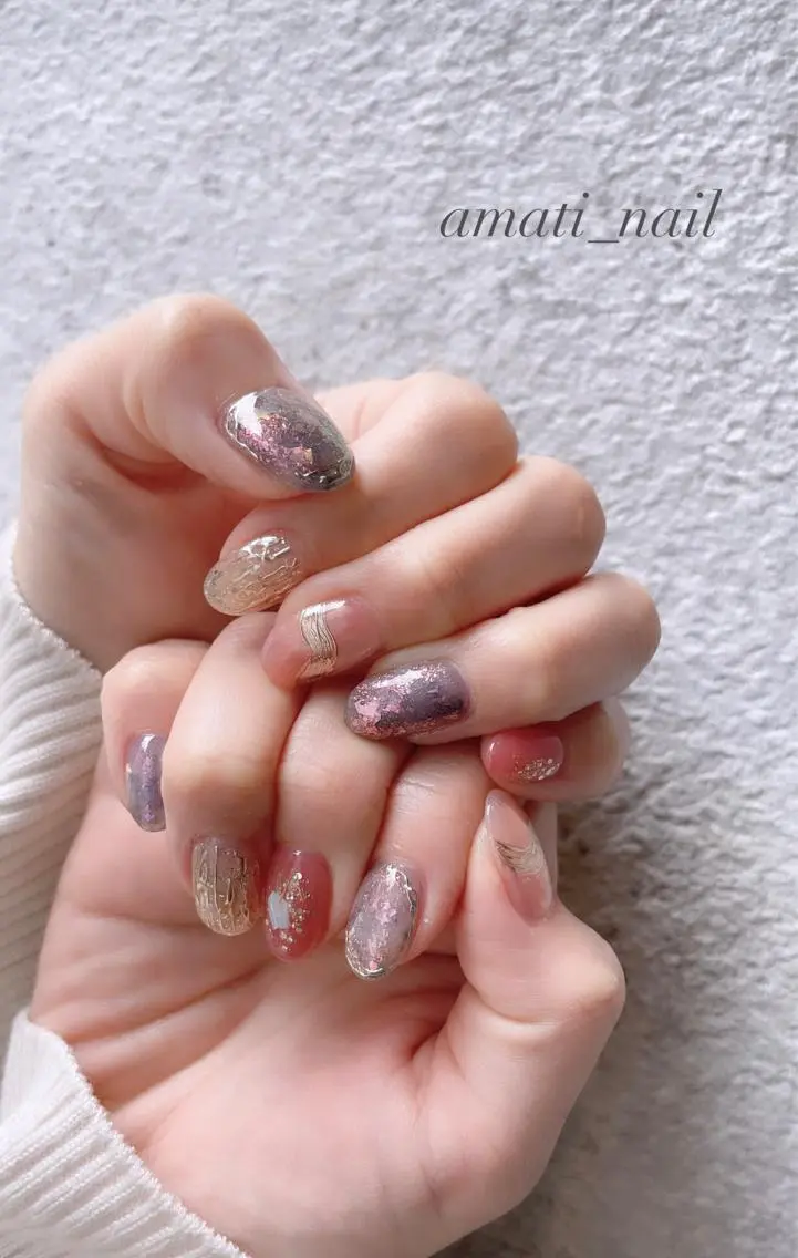 ネイル 入学式 フットネイル ジェルネイル グラデーション マグネットネイル ハンドネイル amati_nail TAKAKOのネイルデザイン