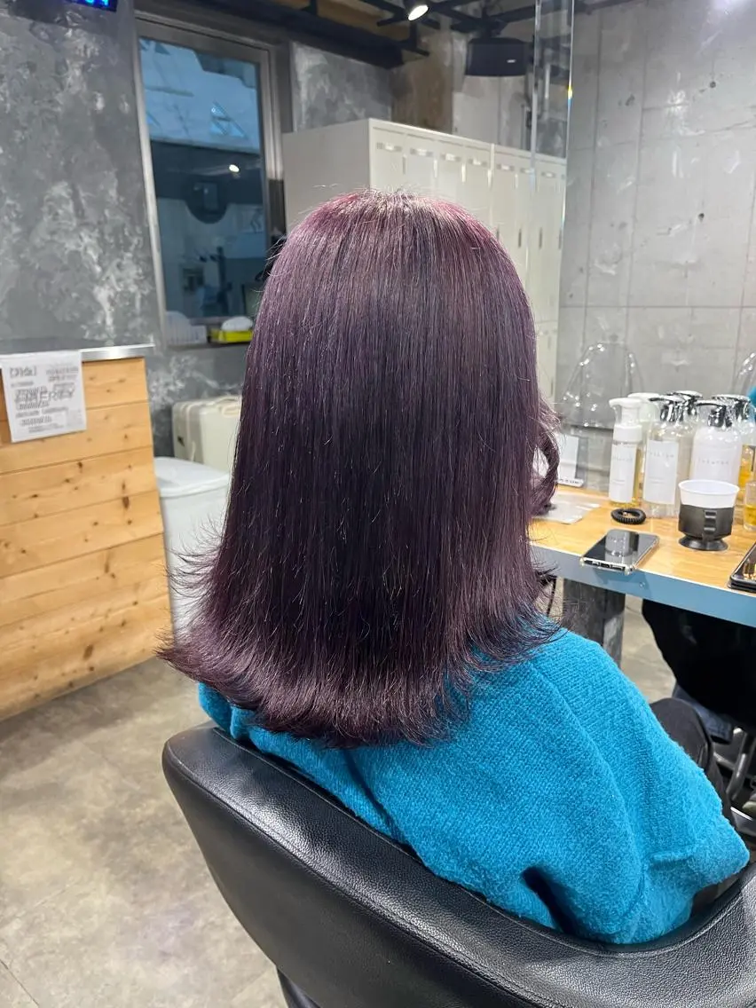 セミロング ヘアカラー トリートメント ヘッドスパ ヘアセット 🪞透明感カラー🫧 縮毛矯正🥇かずきのヘアスタイル