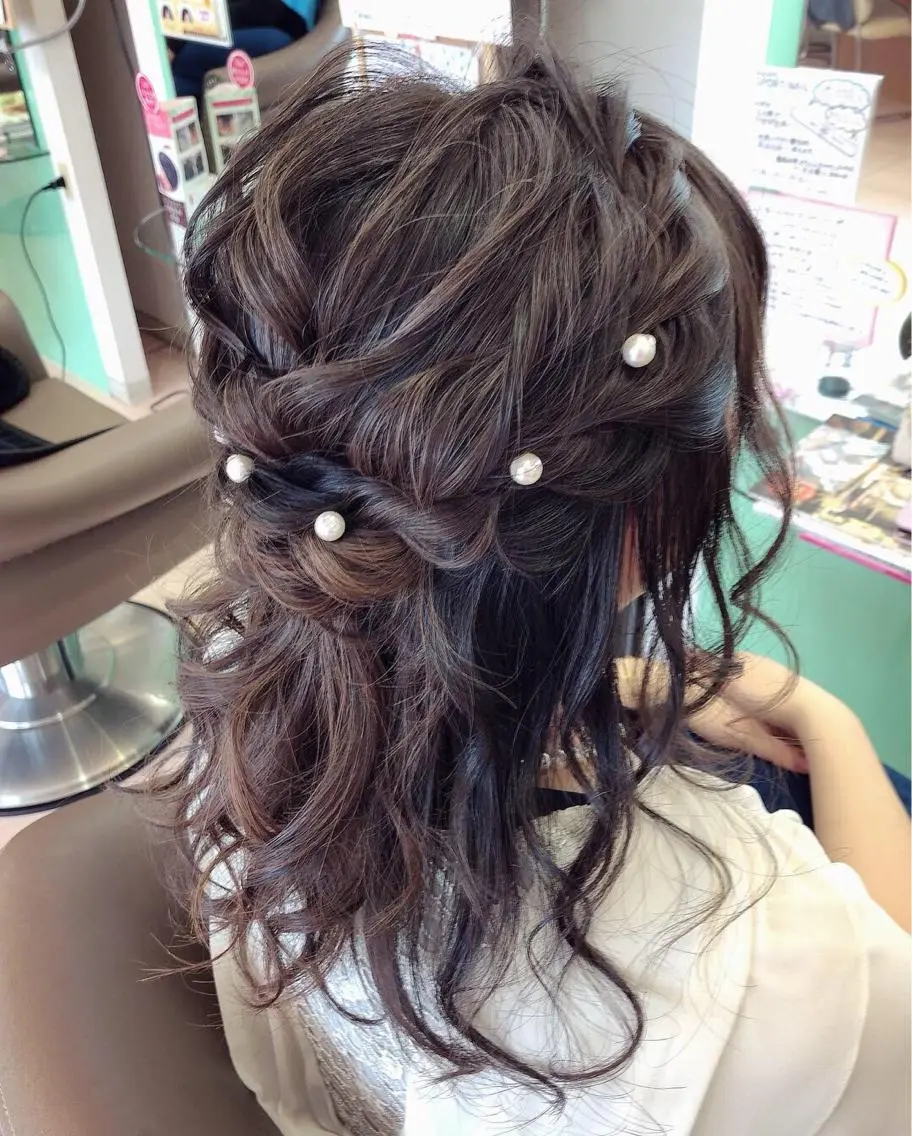 ヘアアレンジ ハーフアップ ヘアセット 松田 みのりのヘアスタイル