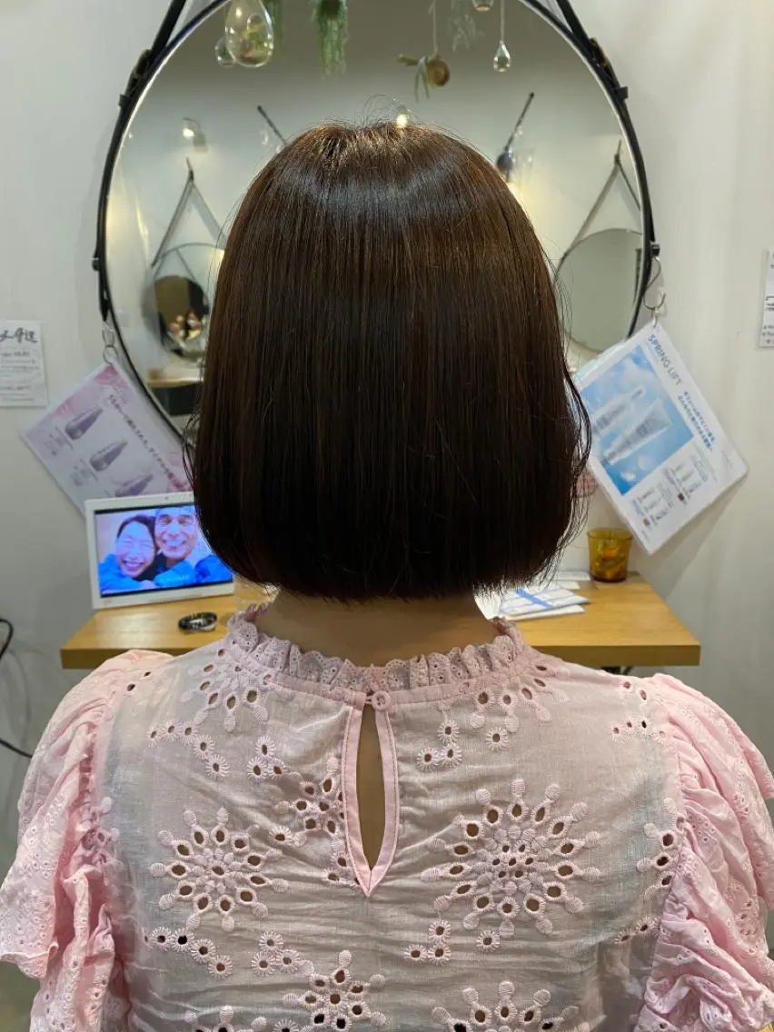 ミディアム カラー パーマ 髪質改善 酸性ストレート ストレートパーマ 縮毛矯正 Lolonois梅田 スタッフのヘアスタイル