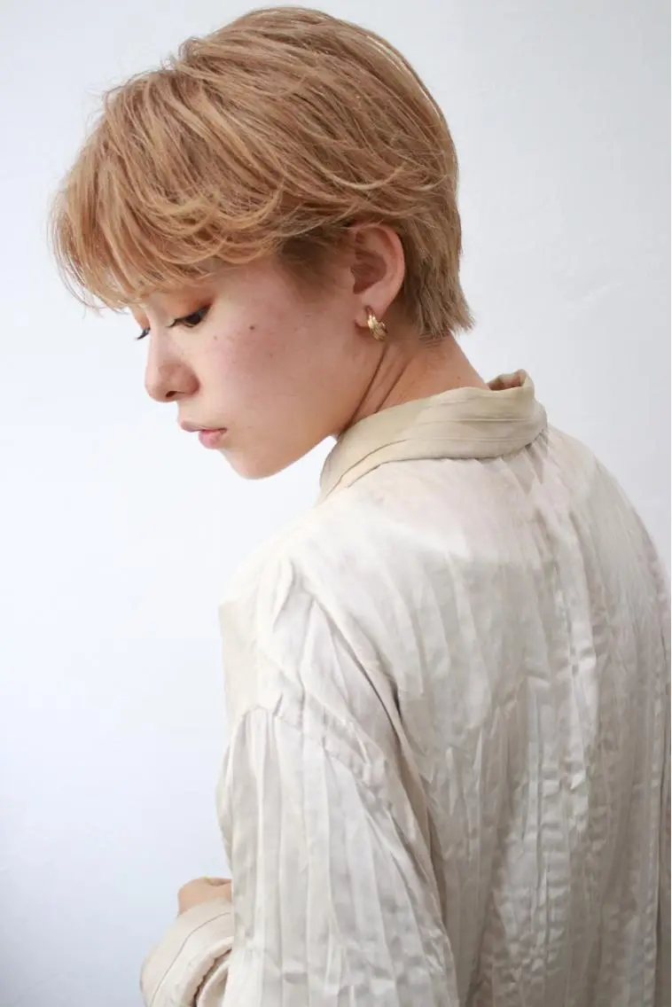 ショート ハイライト 髪質改善 縮毛矯正 トリートメント ✂︎マンツーマン施術 ａｙｅ✂︎のヘアスタイル