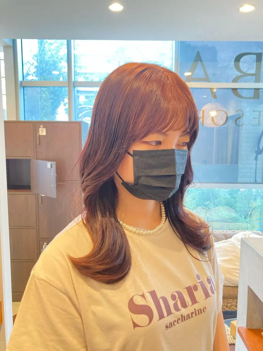 ロング カラー ヨシンモリ レイヤーカット カット 縮毛矯正 トリートメント カットが上手い 💇♂🌸サク🌸のヘアスタイル