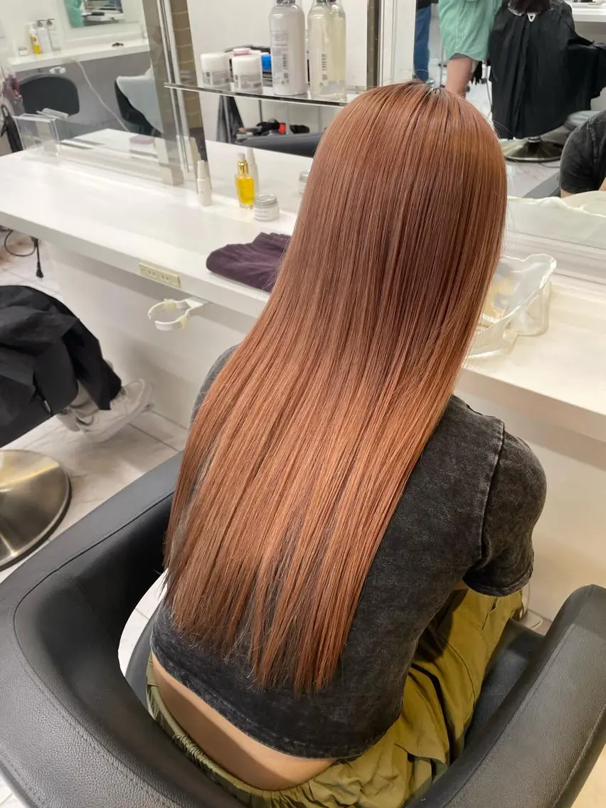 ロング ヘアカラー トリートメント ハイトーン 横浜💞ミオのヘアスタイル