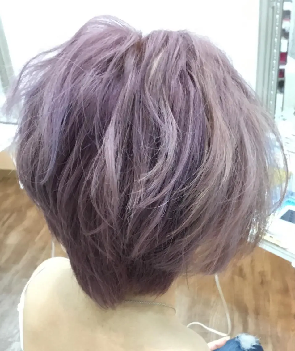 ショート カラー ラベンダーカラー ショートヘア kazufumi ..のヘアスタイル