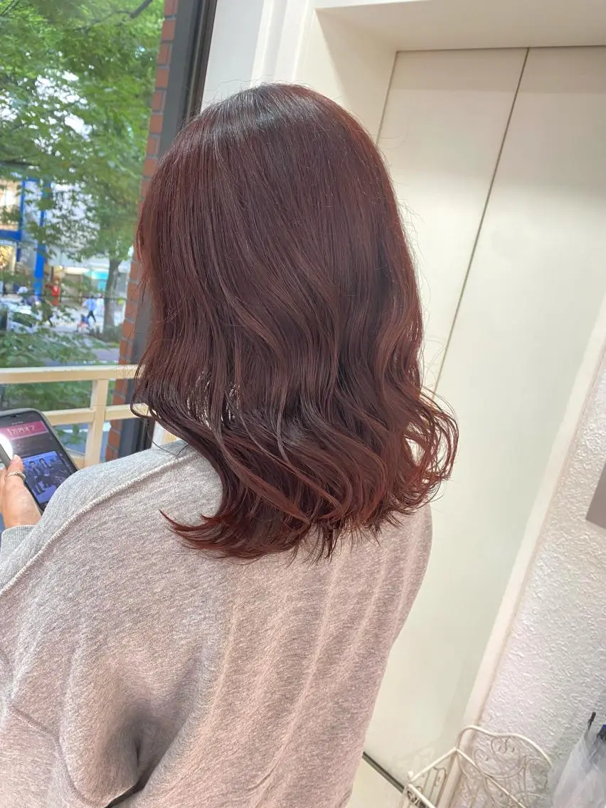 セミロング カラー ヘアアレンジ ヘアカラー トリートメント ヘアセット 透明感カラー 古山 結季🌙🖤のヘアスタイル