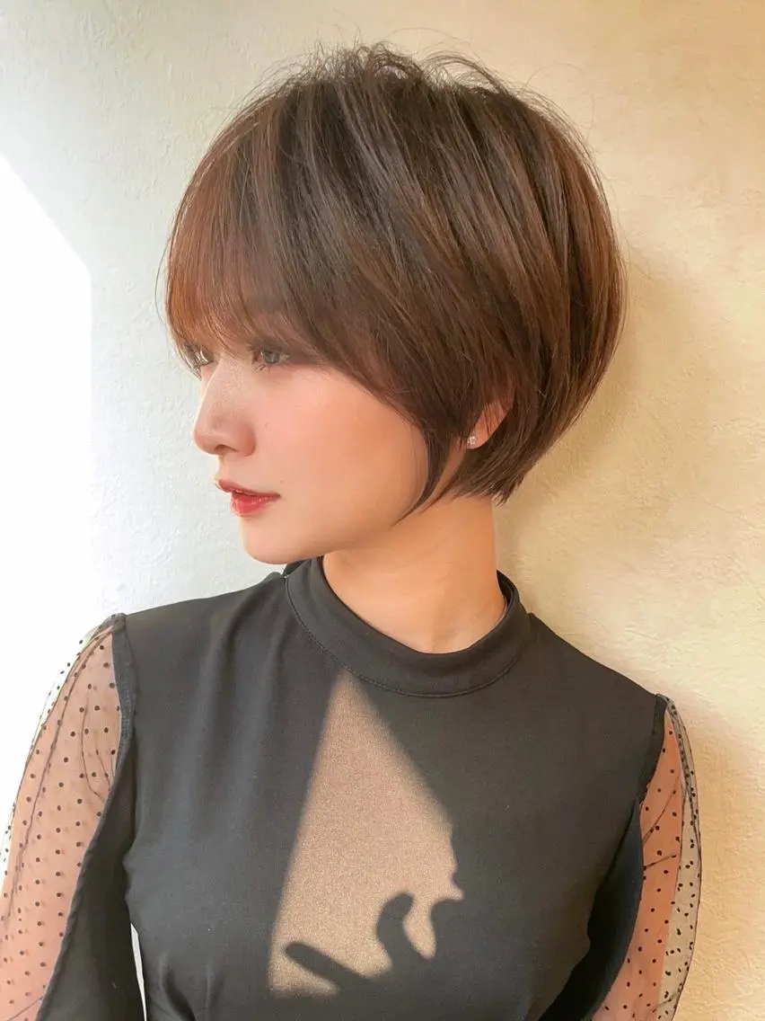 ショート カット ヘアカラー トリートメント Aster 店長 れおんのヘアスタイル