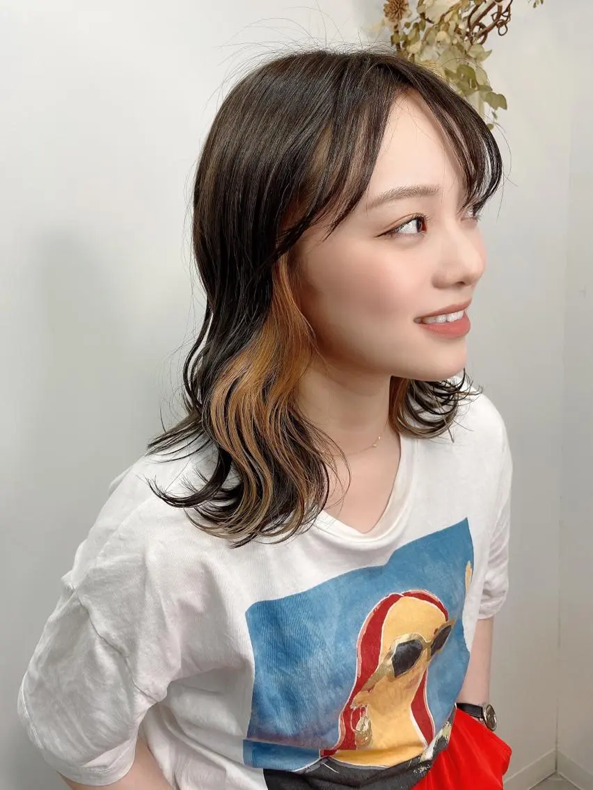 セミロング カット ヘアカラー トリートメント 透明感/ツヤ髪/ さら艶/前田祥汰のヘアスタイル