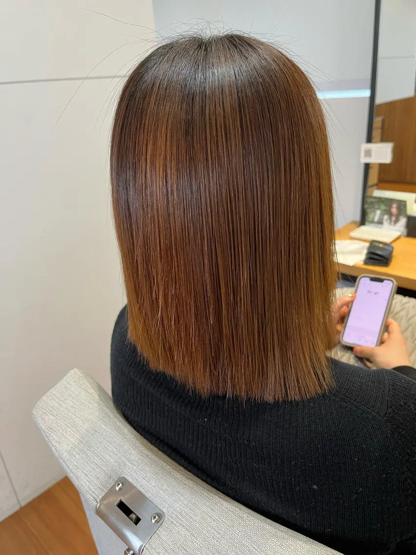 ミディアム カット 縮毛矯正 トリートメント stylist Yukieのヘアスタイル