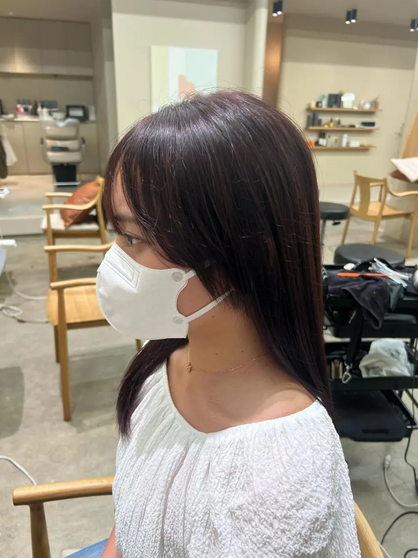 セミロング カラー ピンクカラー バイオレットカラー kento レイヤーカットのヘアスタイル