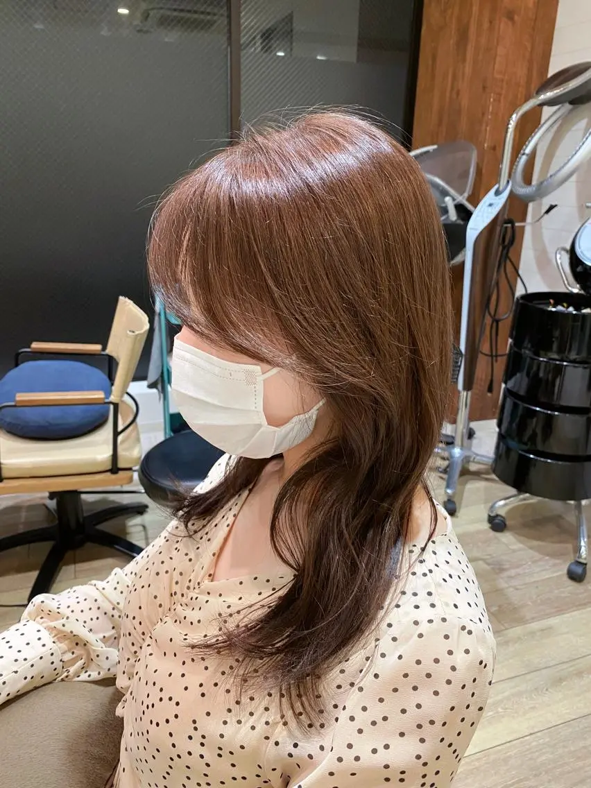 セミロング 韓国風ヘア カット ヘアカラー 韓国トレンドヘア しゅーやのヘアスタイル