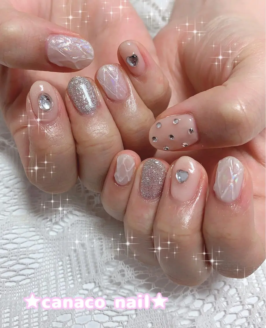 ネイル アートネイル オーロラネイル ジェルネイル パラジェル ストーンネイル ハンドネイル ハンドケア ベテランネイル cnc nailのネイルデザイン