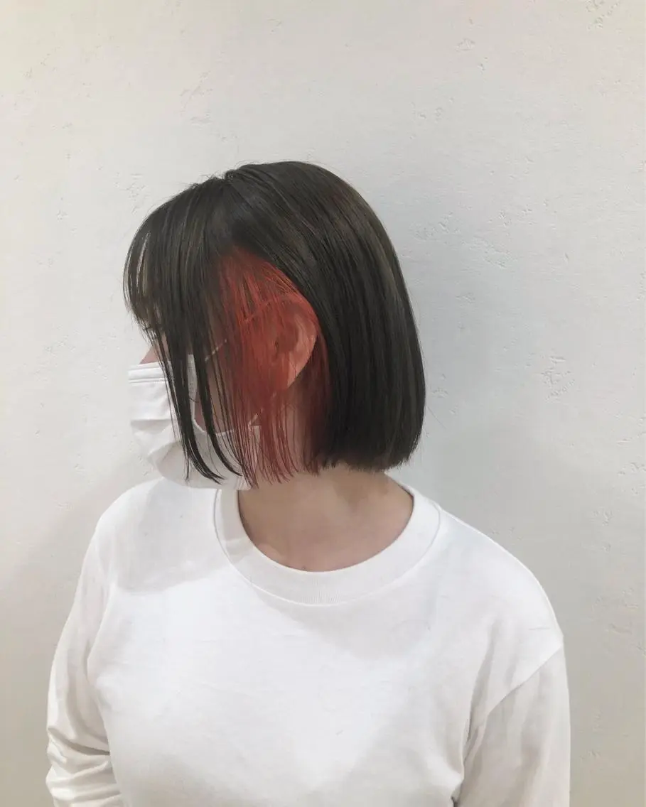 ショート カラー 切りっぱなしボブ インナーカラー ボブ カット ヘアカラー ニュアンスカラー🫧 加納のヘアスタイル