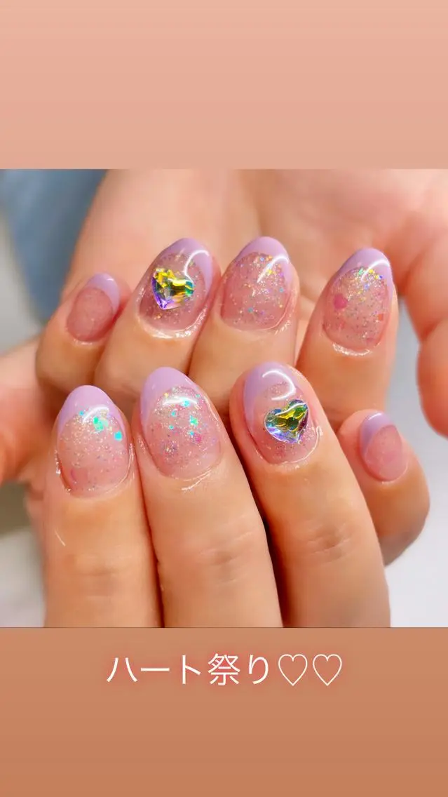 ネイル オーロラネイル フットネイル フレンチネイル キラキラネイル ラメ(グリッター) ハンドネイル Nail Salon JANEのネイルデザイン