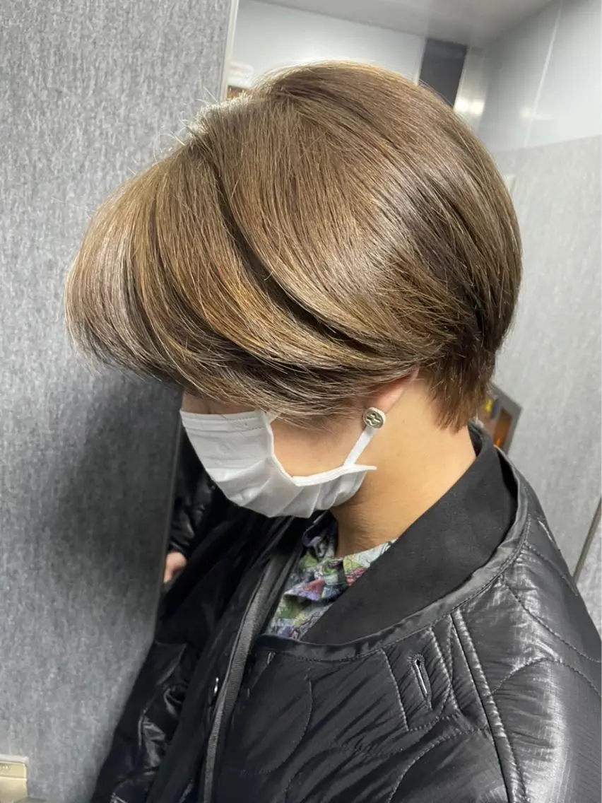 ショート カラー パーマ ヘアアレンジ メンズ 寺西 恵🪡🤍のヘアスタイル