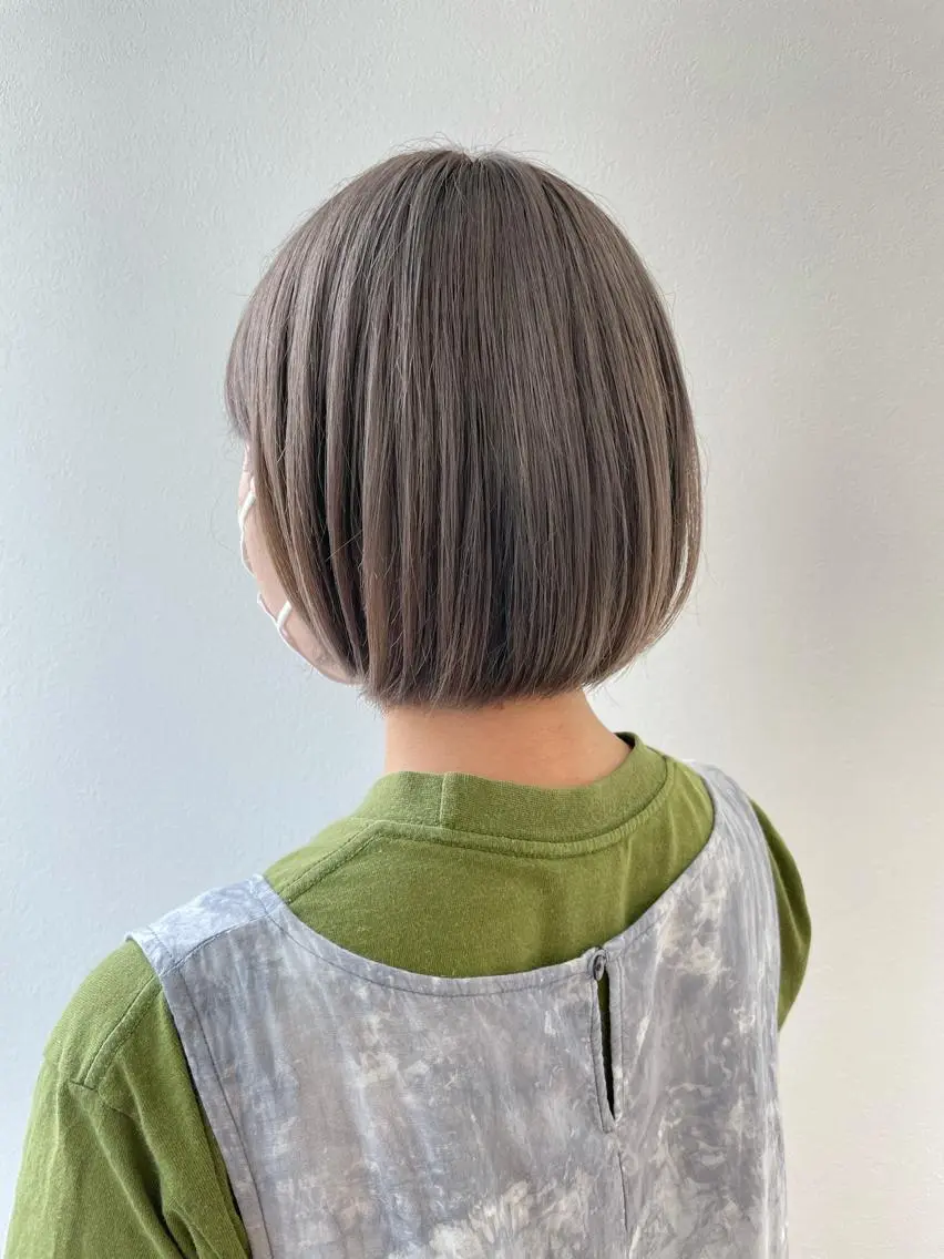 ミディアム カラー グレージュ ボブ カット ヘアカラー 店長福島成美/髪質 改善縮毛矯正/カラーのヘアスタイル