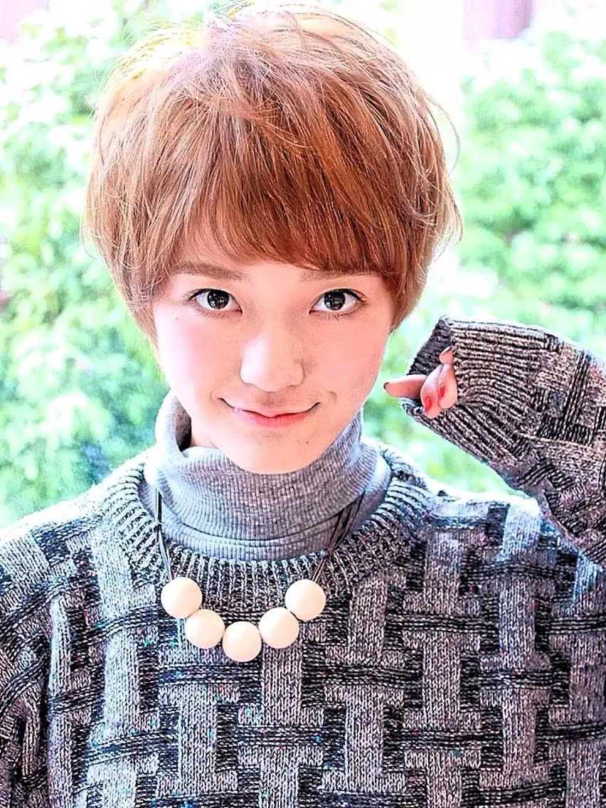 ショート カラー 透明感カラー 小顔カット ✨hair make flencia✂️✨のヘアスタイル