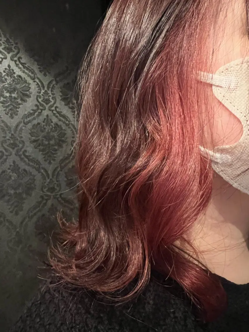 カラー イヤリングカラー ピンクカラー ヘアカラー ＊カラー・パーマ＊ 植松彩音のヘアスタイル
